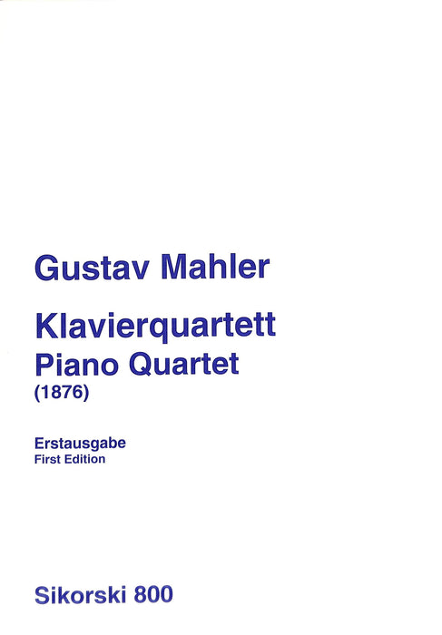 Klavierquartett - Piano Quartet 1876 Score and Parts 馬勒古斯塔夫 四重奏 鋼琴四重奏