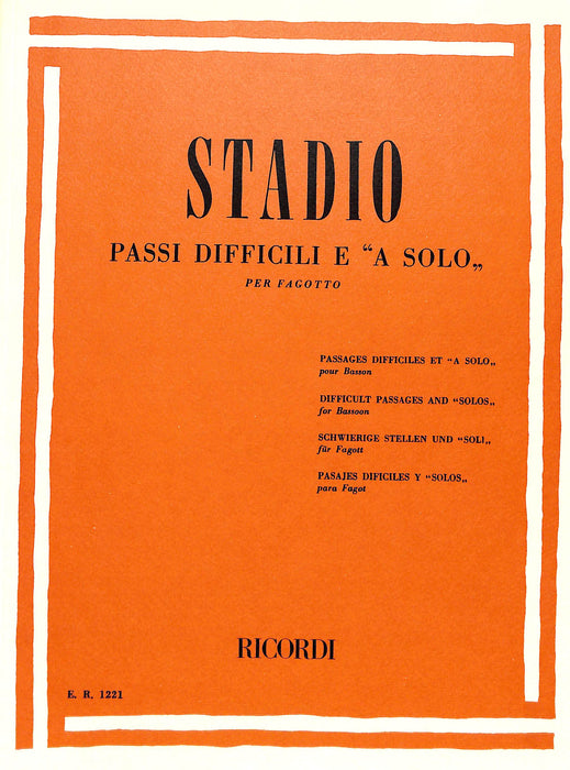 Difficult and Solo Passages Bassoon Method