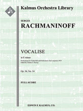 Vocalise, Op. 34, No. 14 in E minor [composer 1919's transcription]