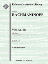 Vocalise, Op. 34, No. 14 in E minor [composer 1919's transcription]