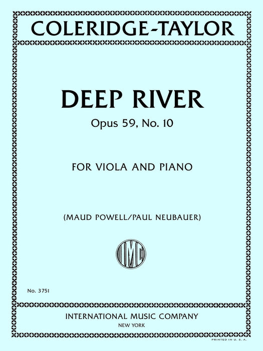 Deep River, Op. 59, No. 10, for Viola and Piano