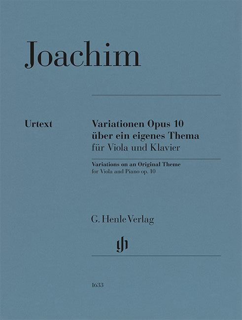 Joachim, Joseph – Variations on an Original Theme op. 10 for Viola and Piano