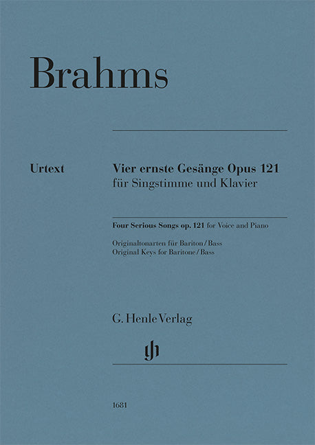 Brahms, Johannes – Four Serious Songs op. 121 – for Voice and Piano