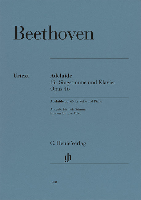 Beethoven, Ludwig van – Adelaide op. 46 – for Voice and Piano