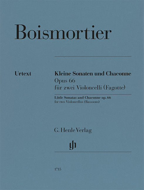 Boismortier, Joseph Bodin de – Little Sonatas and Chaconne op. 66 for two Violoncellos (Bassoons)