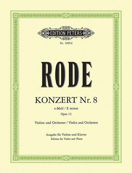 Violin Concerto No. 8 in E minor Op. 13 (Edition for Violin and Piano)