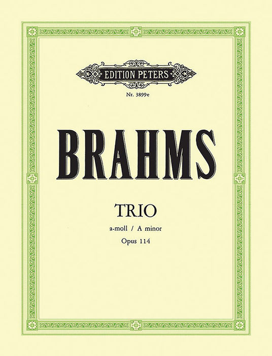 Clarinet Trio in A minor Op. 114 for Piano, Clarinet (Viola/Violin) and Cello