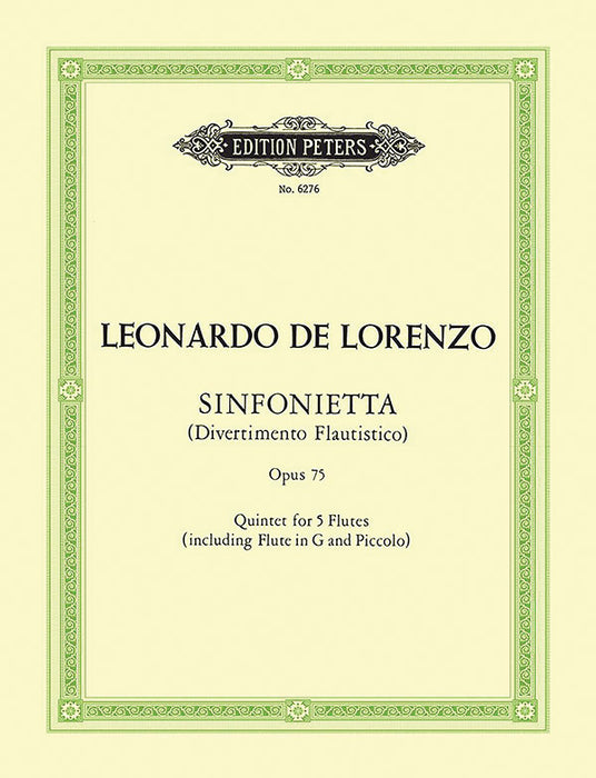 Sinfonietta (Divertimento Flautistico) for Flute Quintet