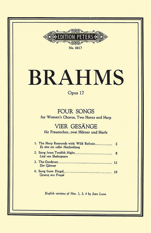 4 Songs for Women's Chorus Op. 17