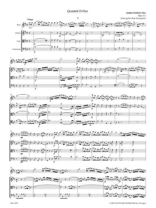 Three Quartets op. 7 for Flute and StringTrio op. 7