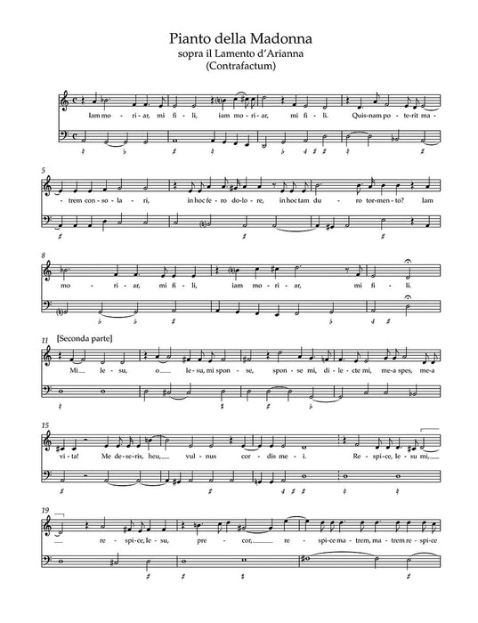 Lamento d' Arianna (Monodia) / Piano della Madonna (Contrafactum) für Solostimme und Basso continuo