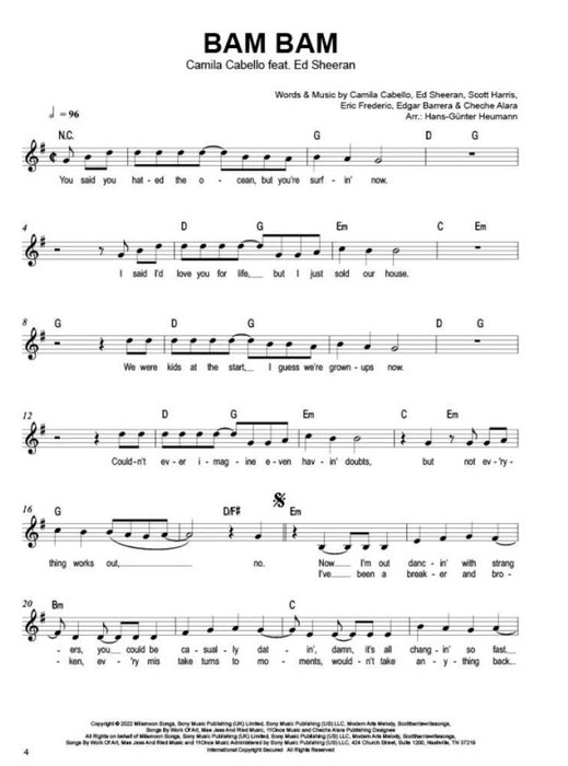 Keyboard gefällt mir! 11 50 Chart und Film Hits von Camilla Cabello bis Encanto