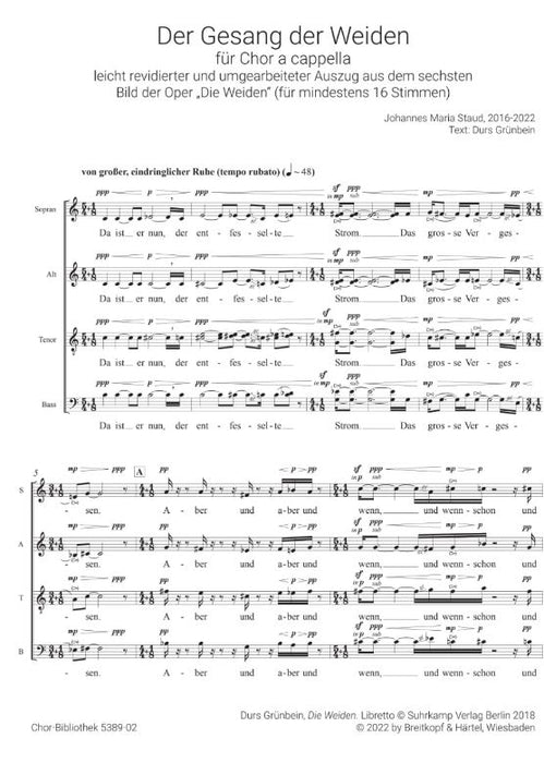 Der Gesang der Weiden Excerpt from the Opera "Die Weiden"