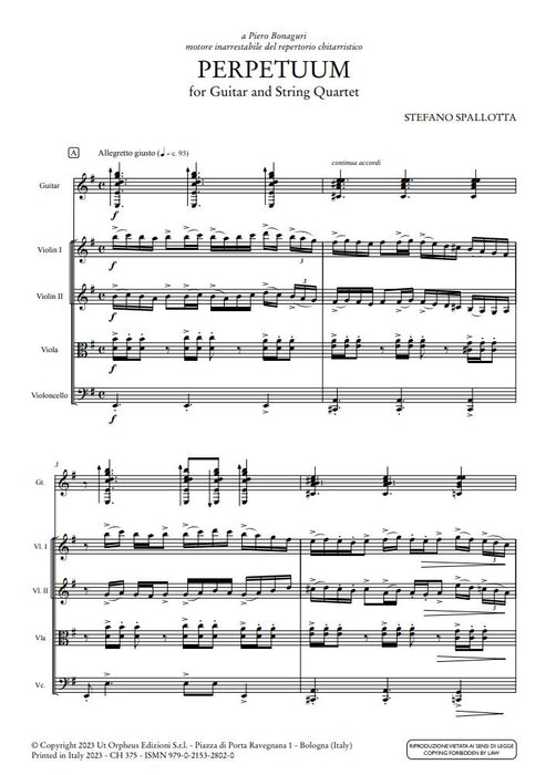 Perpetuum for Guitar and String Quartet (2022)