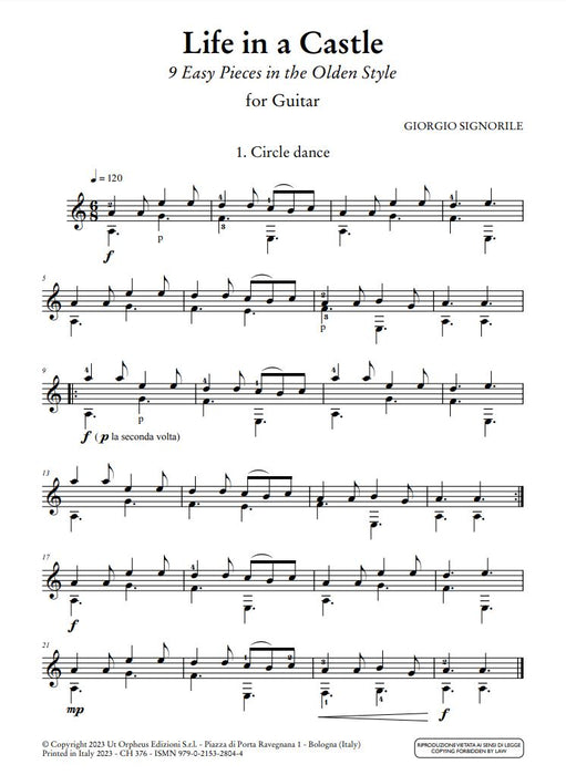 Life in a Castle 9 Easy Pieces in the Olden Style