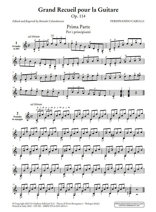 Grand Recueil pour la Guitare Vol.1 op ..14 First and Second Part op ..14