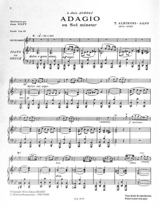 Adagio en Sol mineur
