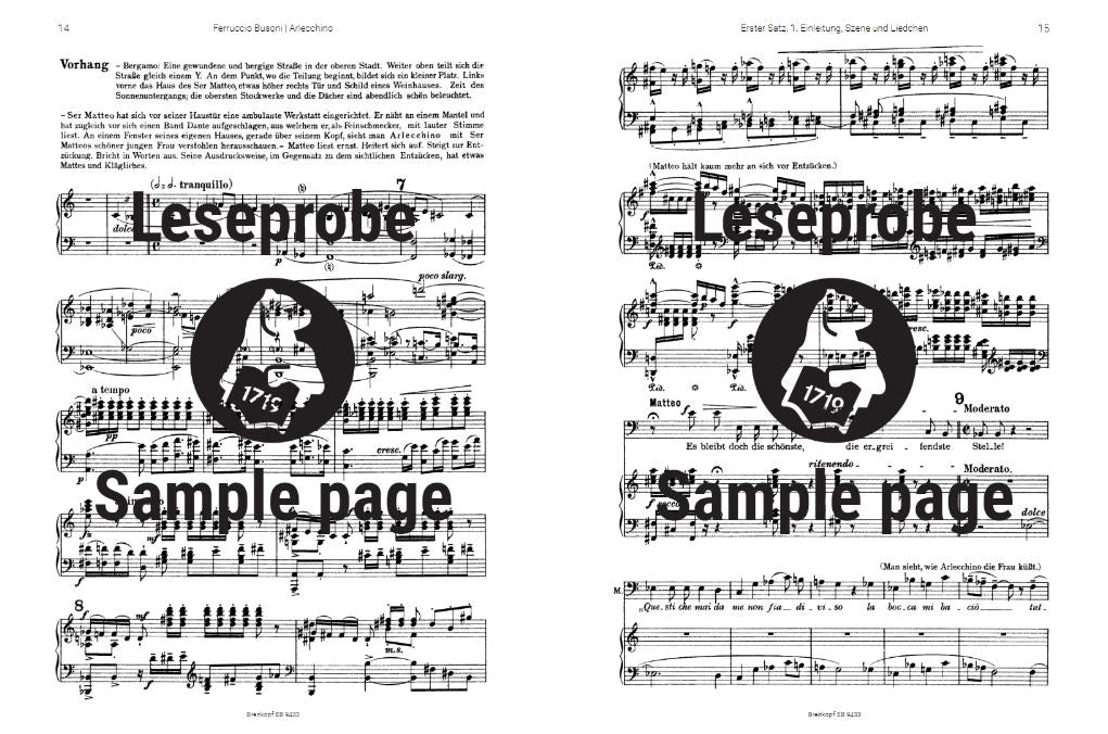 Arlecchino op. 50 K 270 A Theatrical Caprice in One Act In the appendix, EB 9433 contains the later composed aria “Wer siegt? Wer fällt?". op. 50 K 270