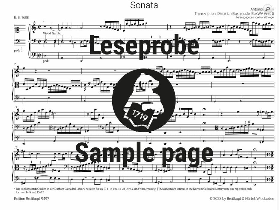Sonata BuxWV Anh. 5 for Organ and Viola da Gamba BuxWV Anh. 5
