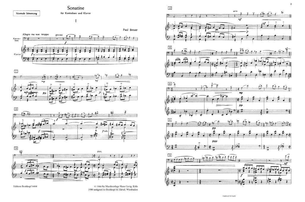Sonatine für Kontrabass und Klavier
