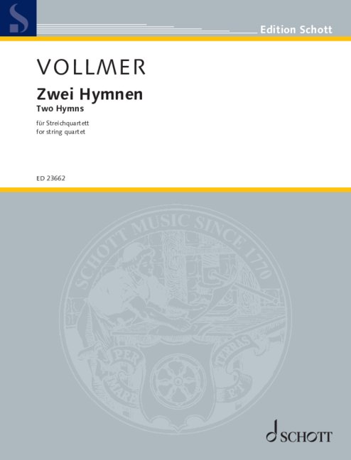 Two Hymns for string quartet Edition Schott