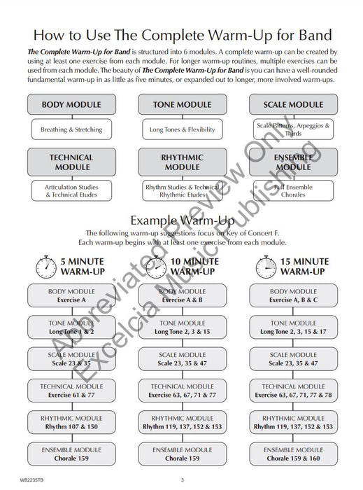 The Complete Warm-Up for Vol.– Teacher Edition A Modular Approach to Fundamental Development