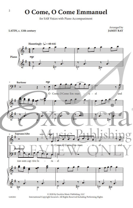 O Come, O Come Emmanuel Traditional Latin Carol, c. 12th Century