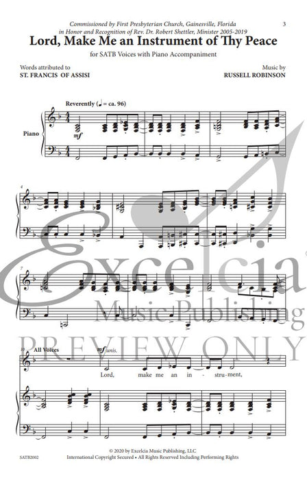 Lord, Make Me an Instrument of Thy Peace