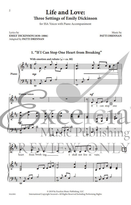 Life and Love Three Settings of Emily Dickinson