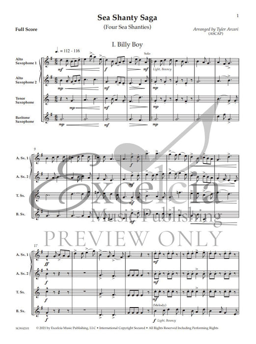Sea Shanty Saga Four Sea Shanties for Saxophone Quartet