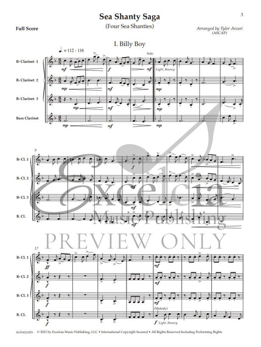 Sea Shanty Saga Four Sea Shanties for Clarinet Quartet