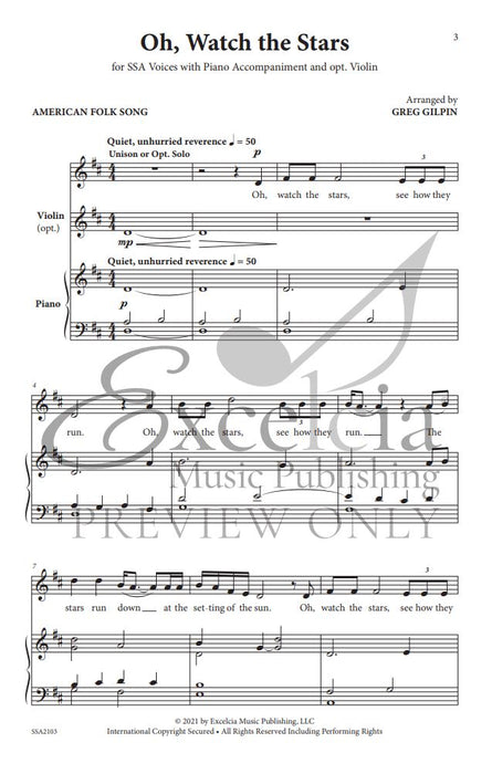 Oh, Watch the Stars American Folk Song