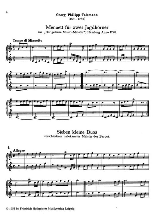 Waldhorn-Duette verschiedener Meister des 18. und 19. Jahrhunderts