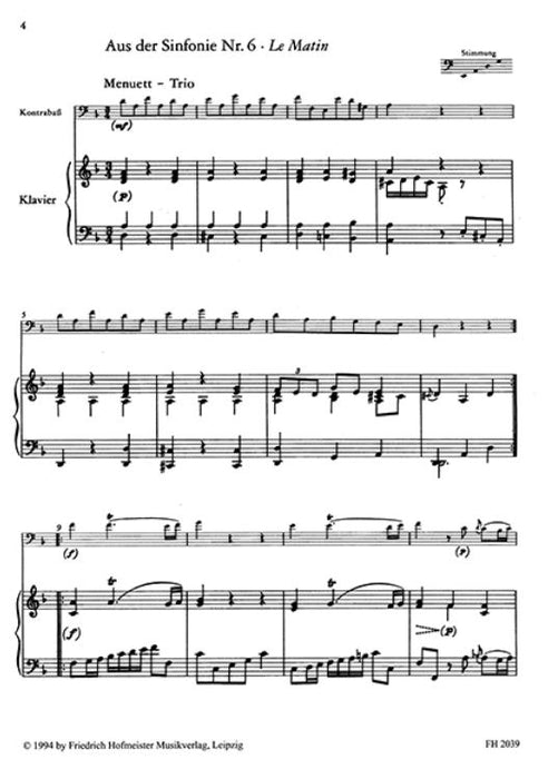 Kontrabass-Soli from the symphonies