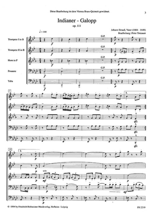 Indianer-Galopp op. 111 op. 111 Wiener Spezialitäten