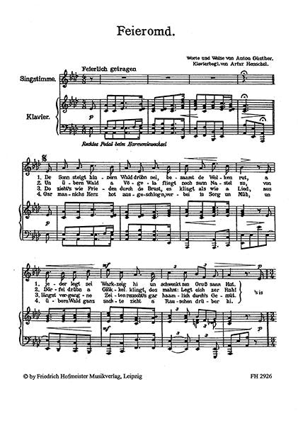 ´s is Feieromd Volkstümliches Lied aus dem Erzgebirge