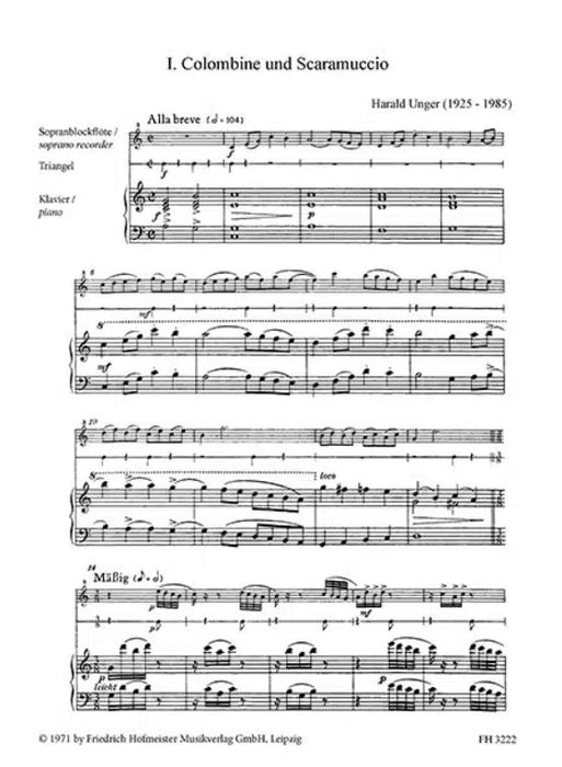 Colombine und Scaramuccio Fünf Miniaturen