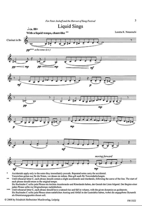 Liquid Sings für Klarinette