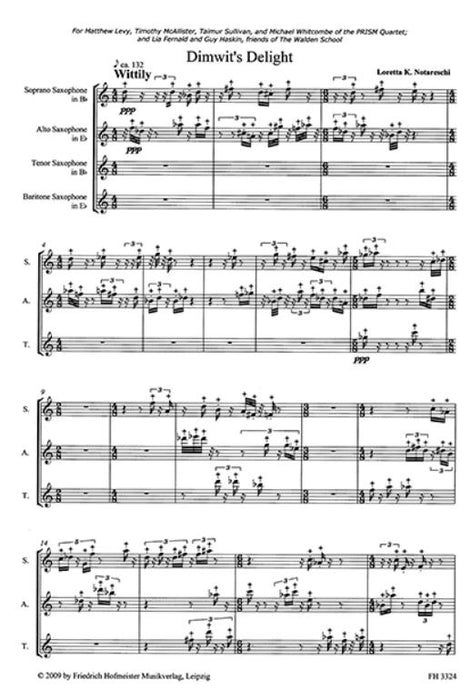 Dimwit's Delight für Saxophonquartett