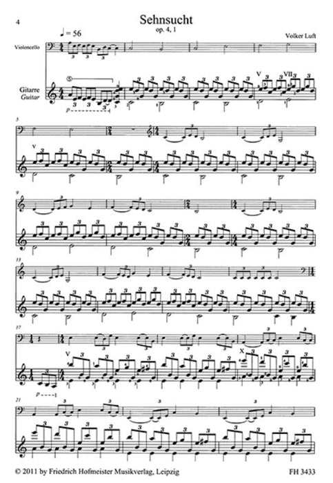 Sehnsucht für Violoncello und Gitarre