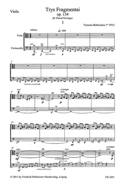 Trys Fragmentai op. 134 op. 134