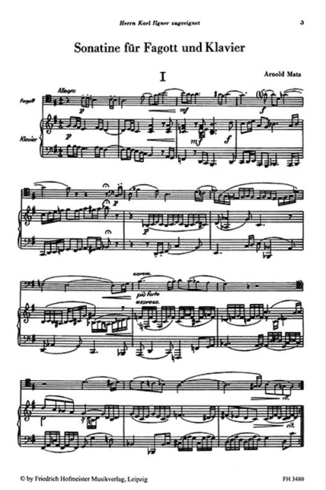 Sonatine für Fagott und Klavier