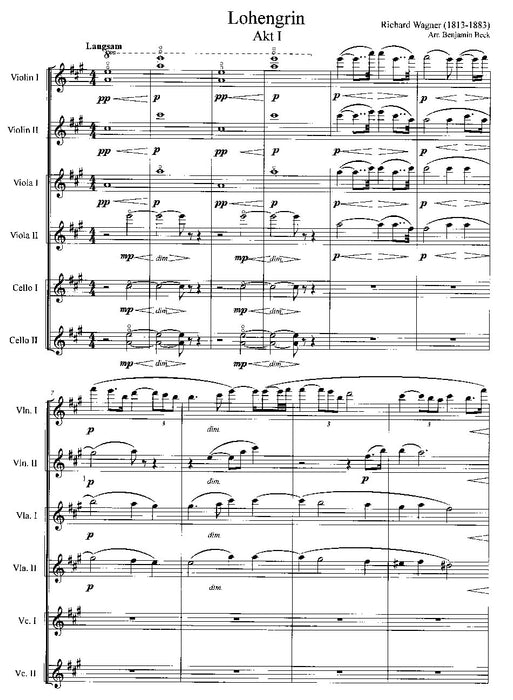 Lohengrin, Akt I bearbeitet für Streichsextett