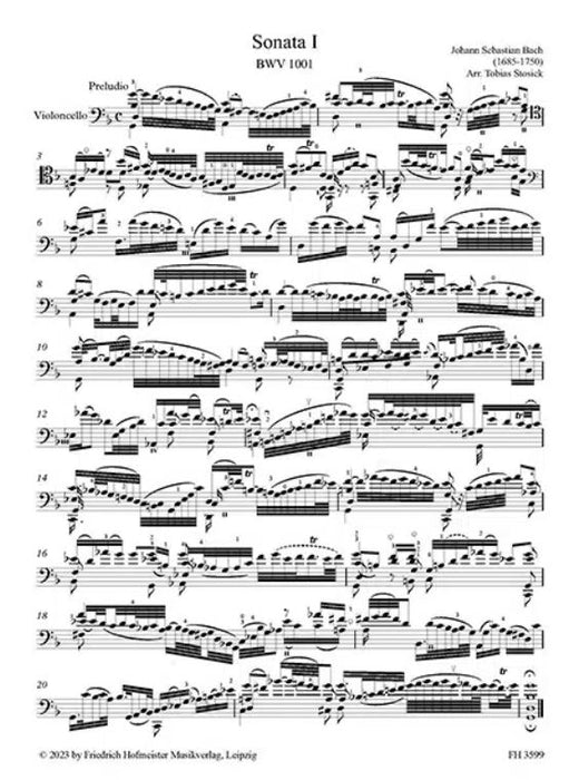 Drei Sonaten und drei Partiten für Violine solo bearbeitet für Violoncello