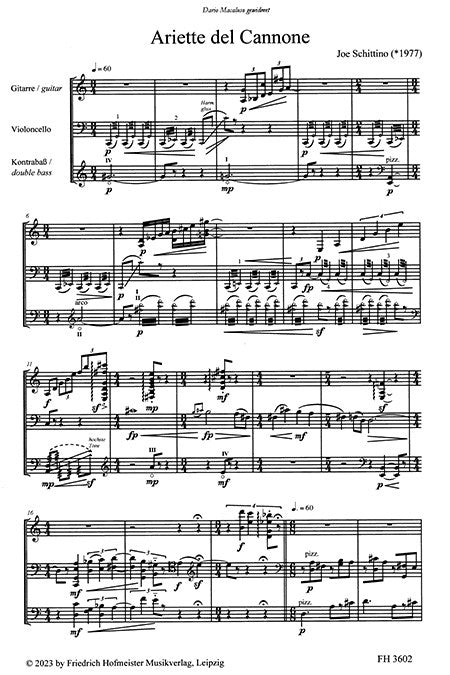 Ariette del Cannone für Gitarre, Violoncello und Kontrabass