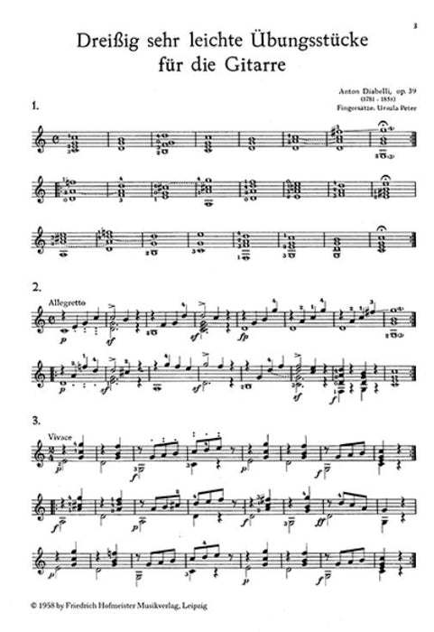 30 sehr leichte Übungsstücke op. 39 op. 39