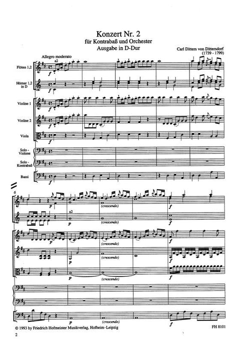 2. Konzert für Kontrabaß und Orchester D major