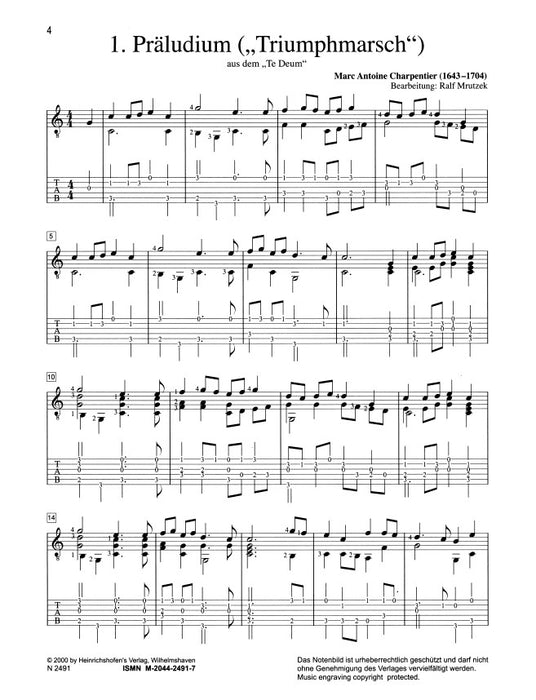 Klassik Hits für Gitarre Vol. 2 aus Barock, Klassik und Romantik in Noten und Tabulatur Vol. 2