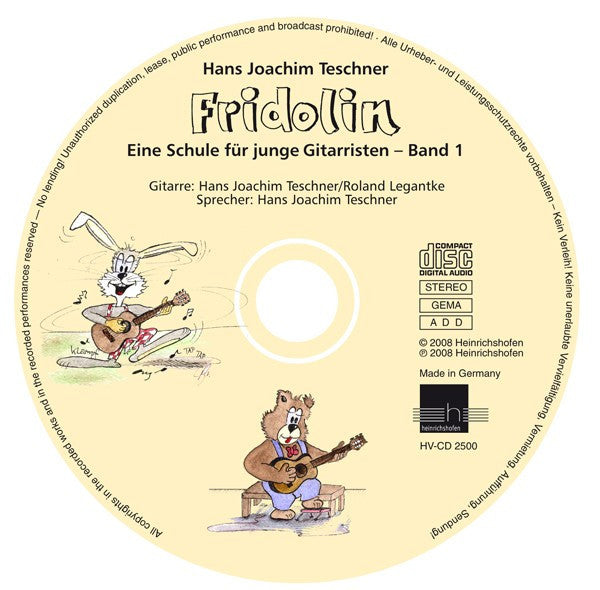 Begleit-CD zu Fridolin, Vol.1 Eine Schule für junge Gitarristen