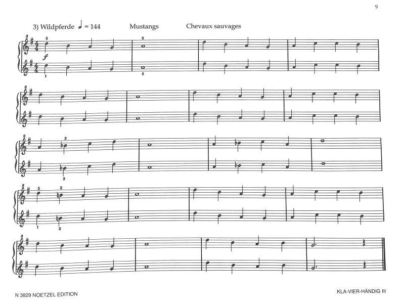 Kla-vier-händig 3 5-Ton-Unisono